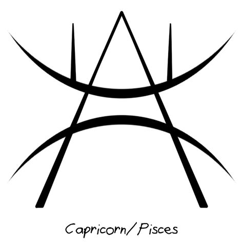 Pisces Sigil, Capricorn And Pieces, Sigil Symbols, Spiritual Tattoo, Capricorn Pisces, Capricorn Art, Sigil Tattoo, Pisces Tattoos, Wiccan Magic