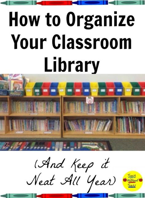 Your classroom library is the most important part of your classroom. Find out how to organize it and keep it neat all year long. Elementary Classroom Library, Preschool Library, Classroom Library Organization, Library Classroom, Organized Teacher, Upper Elementary Reading, Classroom Management Elementary, Reading Lesson Plans, Library Organization