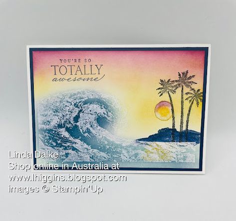 Waves Of Inspiration, Waves Of The Ocean, Nautical Cards, Beach Cards, Totally Awesome, Stamping Up Cards, Male Cards, Masculine Cards, Creative Cards