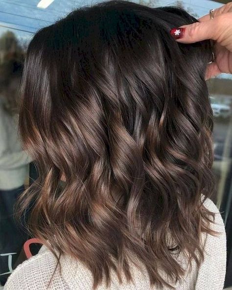 Brunette Ombre, Short Ombre Hair, Hair Color Chocolate, Medium Layered Haircuts, Brunette Balayage, Brunette Balayage Hair, Grow Long Hair, Brown Hair Balayage, Hair Color Highlights