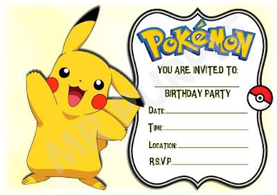 Pokemon Birthday Invitations Free Printable: Invitations of pokemon, pokemon go, detective Pikachu free to edit, customize and print.Pokemon Birthday InvitationsDo you think you possess a birthday celebration for a boy soon? You are able to do a thing Exclusive on your tiny boy and make... Pokemon Birthday Invitations, Birthday Party Pokemon, Pokemon Birthday Invites, Pokemon Party Invitations, Pokemon Birthday Card, Pikachu Birthday, Pokemon Invitations, Spiderman Birthday Invitations, Pokemon Themed Party