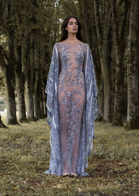 Fashion Fotografie, Paolo Sebastian, Haute Couture Paris, Transparent Dress, Sky Full, Fabric Embroidery, Fantasy Gowns, Fantasy Dress, Gorgeous Gowns