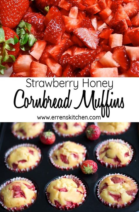 Cornbread Dessert, Cornbread Breakfast, Honey Cornbread Muffins, Strawberry Honey, Apple Smoothie, Honey Cornbread, Strawberry Muffins, Corn Muffin Mix, Cornbread Muffins