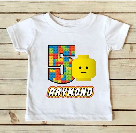 Lego Birthday Shirt Lego Guy Shirt Lego by FrouFroubyDesiLou Lego Birthday Shirt, Lego Costumes, Joshua 9, Lego Shirts, Lego T Shirt, Lego Themed Party, Baby Birthday Party Theme, Lego Costume, Lego Theme