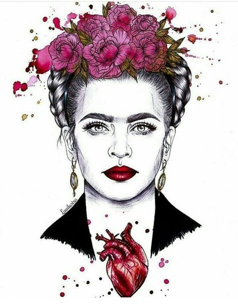 Art Inspired Tattoos, Frida Kahlo Paintings, Frida Kahlo Portraits, Kahlo Paintings, Frida Art, Foto Transfer, Frida Kahlo Art, Architecture Tattoo, Diego Rivera