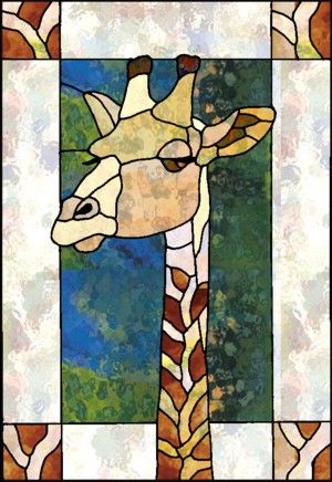 Stained Glass Giraffe with pattern: http://chantalstainedglass.50megs.com/2giraffepanel.html Stained Glass Quilt, زجاج ملون, Mosaic Animals, Stained Glass Paint, Giraffe Art, The Giraffe, Tiffany Glass, A Giraffe, Stained Glass Diy