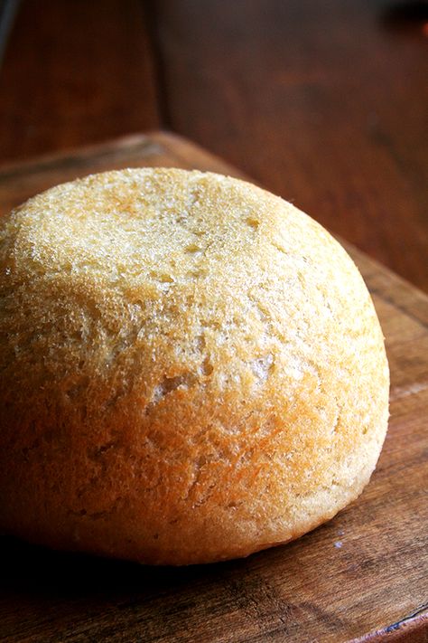 My mother's no-knead peasant bread. Obviously, I am not suggesting you serve this for the whole dinner, but this no-knead super-easy bread is such a treat with any dinner you might prepare Alexandras Kitchen, Peasant Bread, A Loaf Of Bread, Knead Bread, Biscuit Rolls, Pizza Margherita, Loaf Of Bread, No Knead Bread, Crumpets