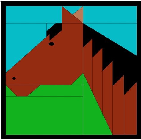 Horse Block Pattern, Horse Head Quilt Block, Horse Quilts Ideas Block Patterns, Horse Quilt Block, Horse Quilt Patterns, Patchwork Animals, Farm Animal Quilt, Western Quilts, Animals Horse