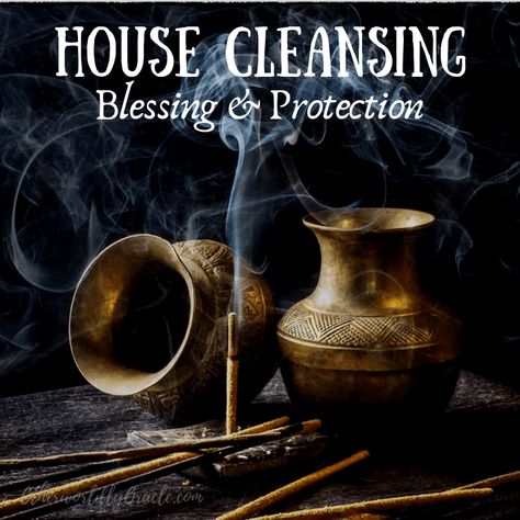 House Cleansing, Blessing and Spiritual Protection Step-by-Step Tutorials Sage House Cleansing, House Cleansing Spell, House Cleansing Prayer, House Cleansing Ritual, Blessing Ceremony, Smudging Prayer, House Cleansing, House Blessing, Wiccan Spell Book