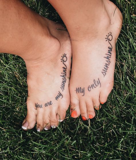 Mother daughter tattoo Sun tattoo Wave tattoo You are my sunshine tattoo You Are My Sunshine Tattoo Mom Daughter, Sunshine Tattoos, C Section Tattoo, My Sunshine Tattoo, Tattoo Mother Daughter, Tattoo Wave, Tattoo Mother, Meaning Of Arrow Tattoo, Wave Tattoos