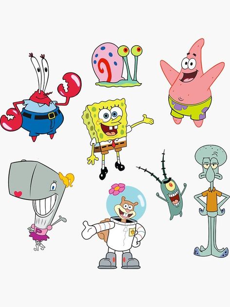 Spongebob Characters Drawings, Sponge Bob Cartoon, Spongebob Stickers, Spongebob Birthday Cake, Spongebob Friends, Spongebob Cake, Spongebob Cartoon, Spongebob Drawings, Spongebob Birthday Party