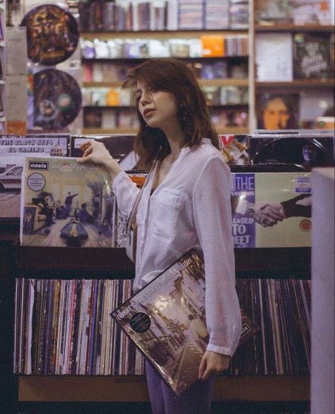 Record Store Photoshoot, Store Photoshoot, Negative Photo, Photography A Level, Current Joys, Senior Picture Inspiration, Senior Pictures Music, Reading Record, Music Bedroom