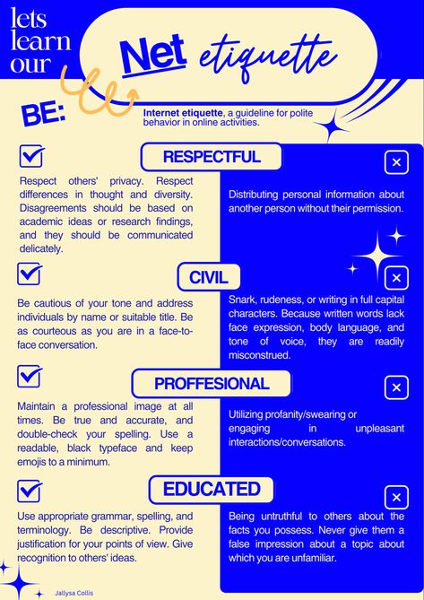 Netiquette Netiquette Poster Making, Netiquette Poster Design, Netiquette Poster, Internet Language, Internet Poster, Social Media Etiquette, Safe Environment, Tone Of Voice, Business Communication