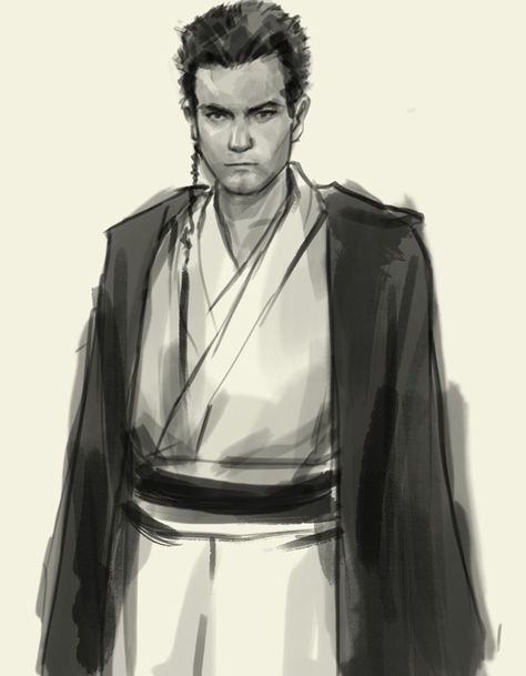 Young Obi-Wan Young Obi Wan Kenobi Fanart, Film Sketchbook, Obi One, Jedi Temple, Assassin's Blade, General Kenobi, Star Wars Obi Wan, Jedi Sith, Star Wars Drawings