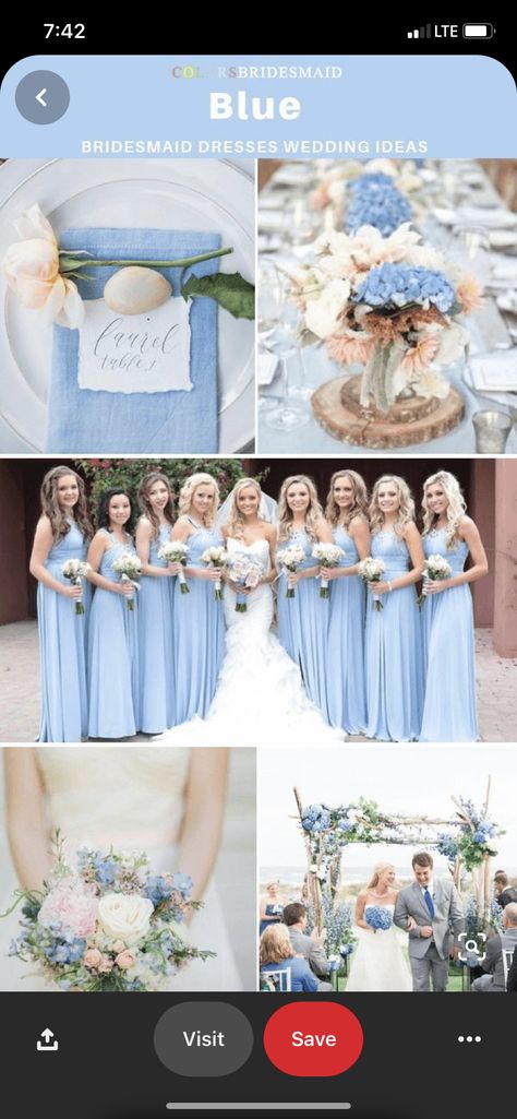 Blue Bridesmaid Dresses Long, Light Blue Bridesmaid Dresses, Light Blue Bridesmaid, White Bridal Gown, Wedding Bridesmaids Dresses Blue, Bridesmaid Dresses Long, Light Blue Wedding, Winter Wedding Colors, Blue Themed Wedding