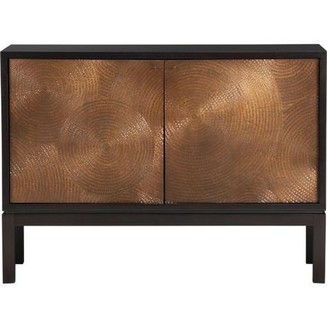 Cirque Mahogany and Copper Sideboard | Crate and Barrel Modern Buffets And Sideboards, Contemporary Buffets And Sideboards, Contemporary Sideboard, Dining Room Fireplace, Storage Crate, Modern Buffet, Crate Shelves, Buffets And Sideboards, Wine Crate