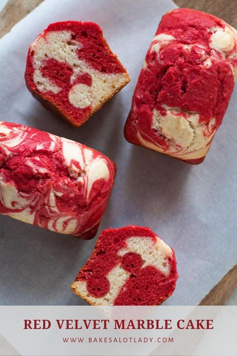 Red Velvet Marble Cake, Tool Box Cake, Cake Loaf, Tea Cakes Recipes, Marble Cake, Gel Food Coloring, All Purpose Flour, Loaf Cake, Velvet Cake