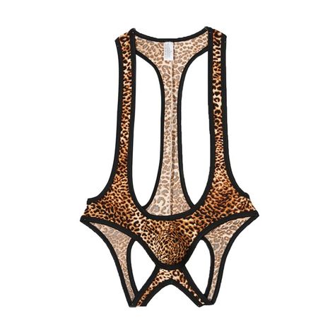 Men Leopard Printing Wrestling Singlet Sexy Pouch Suspender Jockstrap Bodysuit One-Piece Print Leotard Briefs Underwear (Yellow,XX-Large) Leopard Jumpsuit, Jockstrap Men, Wrestling Singlet, Dress With Stockings, Long Gloves, Bodysuit Lingerie, Lingerie Accessories, Print Bodysuit, British Indian Ocean Territory