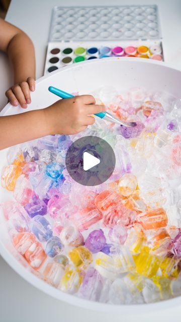 Inspire My Play ® on Instagram: "Ice painting for the win! You can’t get much simpler than this and it’s the perfect hot day activity!
.
This activity is surprisingly satisfying! The ice actually looks super pretty painted and as the ice melts and the colours mix it’s fun to see what new colours are made! 
.
Watercolours are such a great option for children if you like to limit the mess of painting. They are a material we wouldn’t be without! If you give this a go just be sure to wash out your PlayTRAY once finished to prevent staining.
.
.
.
.
#inspiremyplay #inspiremyplaytray #sensorybin #playtray #iceplay #waterplay #artforkids"