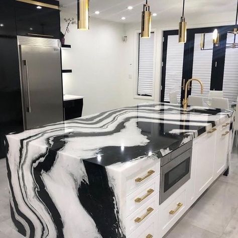 Panda Granite Kitchen, Eclipse Countertop, Dream Kitchens Design, Marble Counter, White Marble Countertops, Inspire Me Home Decor, House Things, Luxury Homes Dream Houses, Dream House Interior