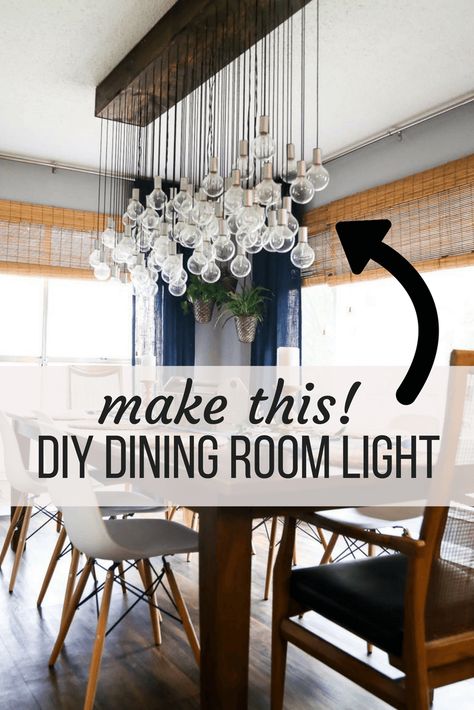 DIY Multi-Bulb Dining Room Chandelier – Love & Renovations Diy Dining Room Light Fixtures, Diy Lustre, How To Make A Chandelier, Dining Room Lamps, Chandelier Makeover, Dining Room Light Fixture, Dining Room Lamp, Dining Room Light, Diy Light Fixtures