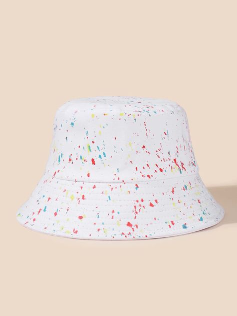 Painting Hats Ideas, Funky Hats Diy, Bucket Hat Painting Ideas, Bucket Hat Painting, Bucket Hat Diy, Bucket Hat Ideas, Hat Painting, Bucket Hat Fashion, White Bucket Hat