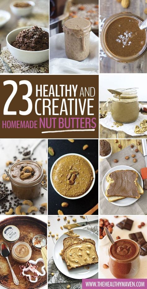 Ditch the store-bought jars and go for one of these 25 Healthy and Creative Homemade Nut and Seed Butters instead. Click through for photos, recipes and more! Seed Butter Recipes, Nut Butter Recipes, Focus Foods, Homemade Nut Butter, Healthy Nuts, Flavored Butter, Butter Recipes, Homemade Butter, Nut Butters