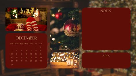 Desktop December winter Christmas theme wallpaper with calendar and space for notes and apps Christmas Background Laptop Desktop Wallpapers, December Desktop Wallpaper, Desktop Lockscreen, Christmas Theme Wallpaper, Apps Wallpaper, Cozy November, Christmas Lockscreen, Lockscreen Background, Christmas Desktop Wallpaper