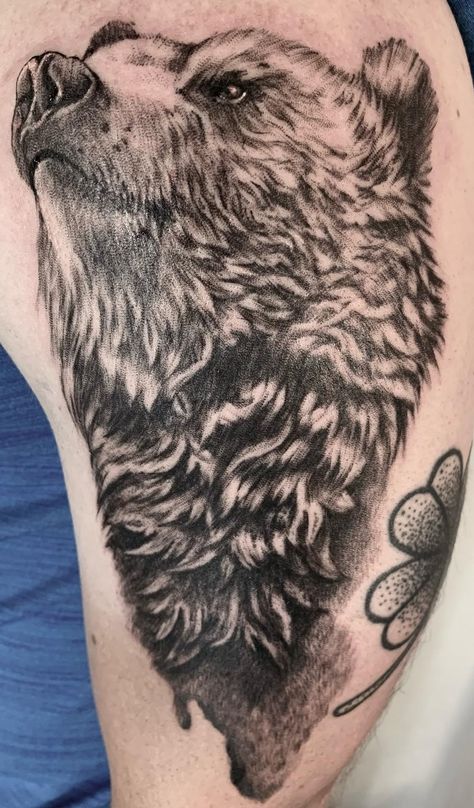 Side Profile Head, Bear Face Tattoo, Tattoo Bear, Eagle Head Tattoo, Tattoos Nature, Mama Tried, Tattoo Face, Head Tattoo, Bear Tattoos