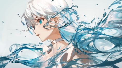 Ange Demon, 영감을 주는 캐릭터, Anime Eyes, Anime Artwork, An Anime, White Hair, Pretty Art, 그림 그리기, Character Illustration