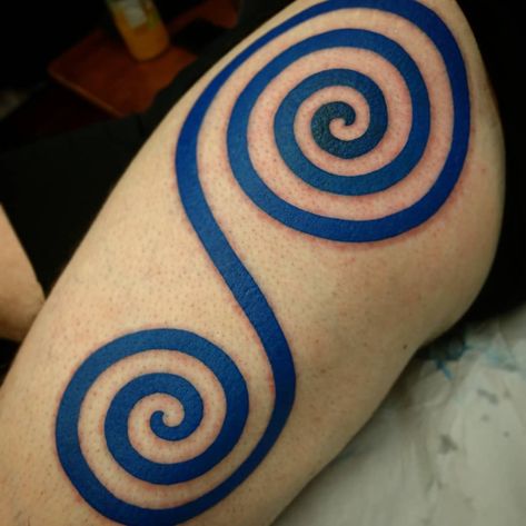 Blue Spiral Tattoo | Tattoo Ideas and Inspiration Blue Celtic Tattoo, Spiral Tattoo Ideas, Cleric Dnd, Celtic Tattoo For Women, Spiral Tattoo, Cross Tattoo Meaning, Tattoo Celtic, Celtic Tattoos For Men, Bird Silhouette Art