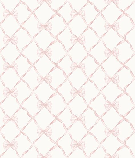 Diamond Trellis, Baby Bow, Bow Design, Pink Wallpaper, Stick Wallpaper, Jam, Ribbon, Pink, Design