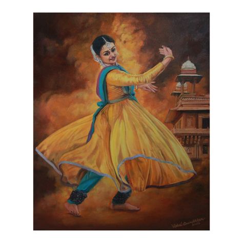 Kathak, one of the main forms of classical dance-drama of India. Kathak Dance Uttarpradesh (ART_8902_72336) - Handpainted Art Painting - 24in X 30in by Artist Vishal Deorukhkar. Please click here to buy this painting https://www.fizdi.com/kathak-dance-uttarpradesh-art_8902_72336-handpainted-art-painting-24in-x-30in/ #artworkforsale #paintings #fizdiart #fizdiofficial #handmadepaintings #paintingsonsale #dance #dancer #kathaki #indianart #folkart Kathak Dance Painting, Easy Portrait, Easy Portrait Drawing, Kathak Dance, Dance Of India, Dance Painting, Dance Rooms, Dancing Drawings, Dance Paintings