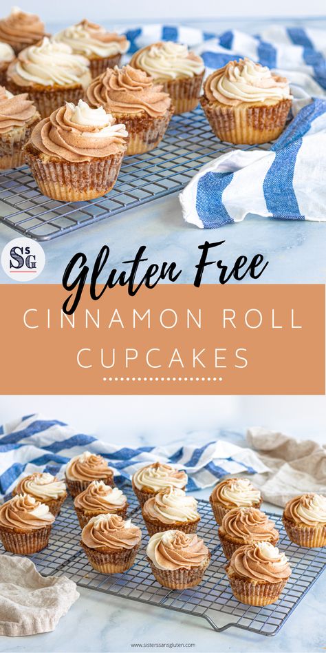 Gluten Free Cupcakes Recipes, Gluten Free Cupcakes Easy, Gluten Free Cupcake Recipes, Gluten Free Cupcake, Gf Deserts, Gluten Free Cupcake Recipe, Cinnamon Roll Cupcakes, Gf Sweets, Gluten Free Cinnamon