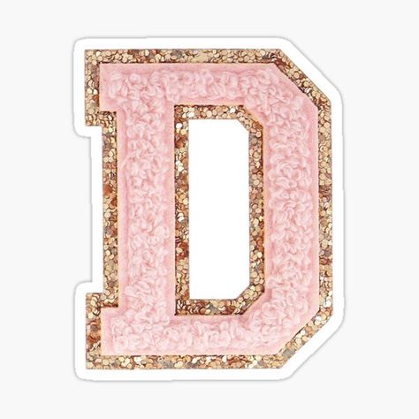 Preppy light pink varsity letter D Letter Q, Varsity Letter, Preppy Wallpaper, Letter D, Iphone Icon, Cute Stickers, Light Pink, Frame, For Sale