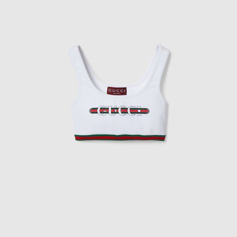 Shop the Cotton rib crop top with Web in white at GUCCI.COM. Enjoy Free Shipping and Complimentary Gift Wrapping. Gucci Crop Top, Rib Crop Top, Ribbed Crop Top, White Crop Top, Ready To Wear, Active Wear, Crop Top, Gift Wrapping, Gucci