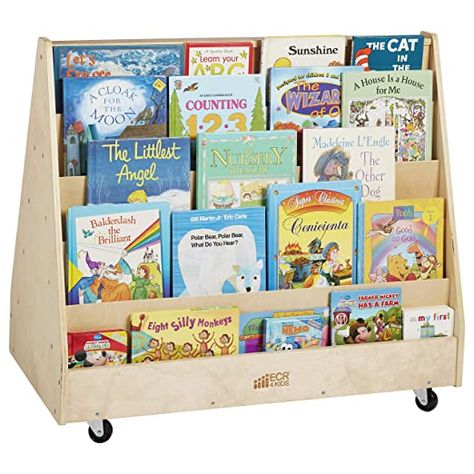 Amazon.com: ECR4Kids-ELR-0335 Birch Double-Sided Book Display Stand, Wood Book Shelf Organizer for Kids, 10 Shelves, Natural : Office Products Book Display Classroom, Toddler Bookcase, Wood Book Shelf, Montessori Bookshelf, Book Display Stand, Book Display Shelf, Book Carts, Shelf Organizer, Wood Book