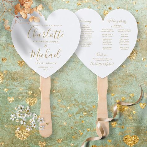 Elegant Gold Script Wedding Program Heart Hand Fan Gold Typography, Wedding Fans, Bridesmaids And Groomsmen, Wedding Program, Rings For Girls, Free Birthday Invitations, Stylish Wedding, Free Birthday Invitation Templates, Kids Stationery