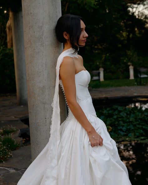 Dreamy Lauren and her photography wizard @gretlwb_weddings 🤯🤍 The buttery silk dupion was so perfect for this dress! @laurentods_… | Instagram Sum Dresses, Wedding Dress Aesthetic, Off White Wedding Dresses, Ethereal Wedding Dress, 2nd Wedding Dresses, Wedding Dress Backs, Bespoke Wedding Dress, Ethereal Wedding, Silk Wedding Dress