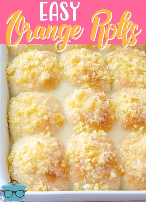 EASY GLAZED ORANGE ROLLS (+Video) - breakfast #breakfast Orange Sour Cream Rolls, Pillsbury Orange Rolls Ideas, Orange Breakfast Rolls, Orange Dinner Rolls, Orange Crescent Rolls, Frozen Yeast Rolls, Rhodes Recipes, Orange Brownies, Everything Popular