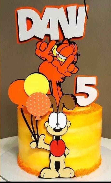 Garfield Cake Ideas, Garfield Birthday Cake, Garfield Party, Garfield Cake, Garfield Birthday, Mary Birthday, Birthday Balloon Decorations, Crazy Cakes, Cake Icing