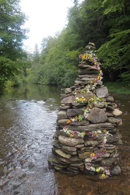 River Rock Sculpture by maureencracknell, via Flickr Nature Installation, Rock Sculpture, Sculpture Garden, Earth Art, Lhasa, River Rock, Natural Life, Cairns, Sacred Art