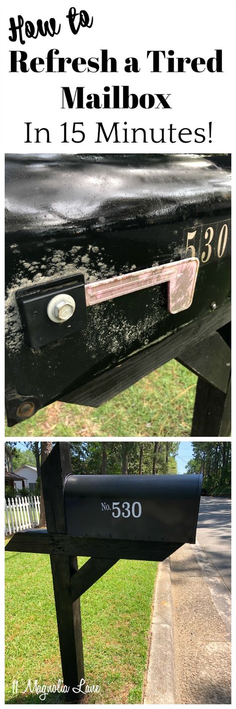 Mailbox Redo Diy, Vertical Siding Exterior, Old Mailbox, Black Mailbox, Mailbox Makeover, Mailbox Flag, Wooden Mailbox, Mailbox Landscaping, Kid Diy