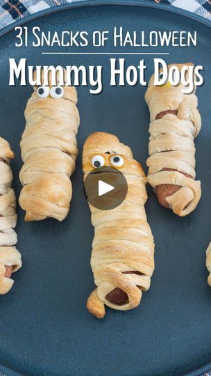 131 reactions · 16 shares | Day 16 - Mummy Hot Dogs

Welcome to the 31 Snacks of Halloween! Every day for 31 days I will share a fun snack to get you ready for Halloween entertaining! Mummy Hot Dogs 🌭 are a fun and easy Halloween dinner or appetizer idea. They are easy to make and look so fun!

INGREDIENTS 
- Hot Dogs
- Crescent Dough
- Candy Eyes

#halloweenfood #halloweendinner #mummyhotdogs #halloweenfoodideas #halloweensnacks | Ashley Kay | Vintage Relaxation · Pumpkin Patch Seranade Mummy Sausages, Easy Halloween Dinner, Halloween Mummy Hot Dogs, Easy Halloween Treats For Kids, Mummy Hot Dogs, Mummy Dogs, Candy Eyes, Halloween Entertaining, Halloween Treats For Kids