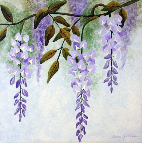 Wisteria Painting, Wisteria Flowers, Wisteria Tree, Flower Art Painting, Bougainvillea, Watercolor Techniques, Wisteria, Botanical Illustration, Botanical Art