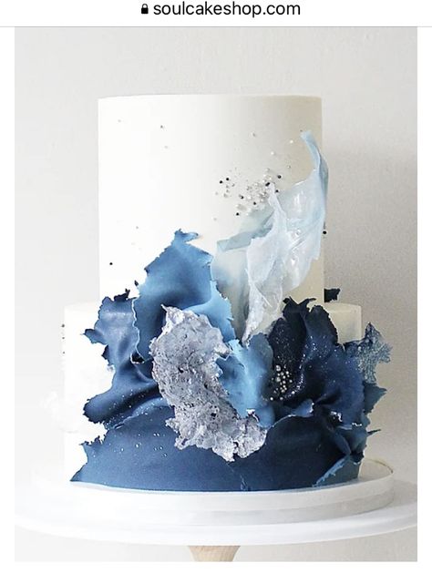 Neon Cakes, Soul Cake, Ocean Cakes, Wafer Paper Flowers, Sea Cakes, Beautiful Cake Designs, Dream Wedding Cake, Wedding Cakes Blue, Celebration Cake