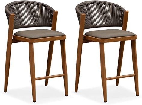 Stool With Backrest, Fabric Bar, Bar Height Chairs, Fabric Bar Stool, Brown Bar Stools, Rattan Bar, Rattan Stool, Rattan Bar Stools, Apartment Things