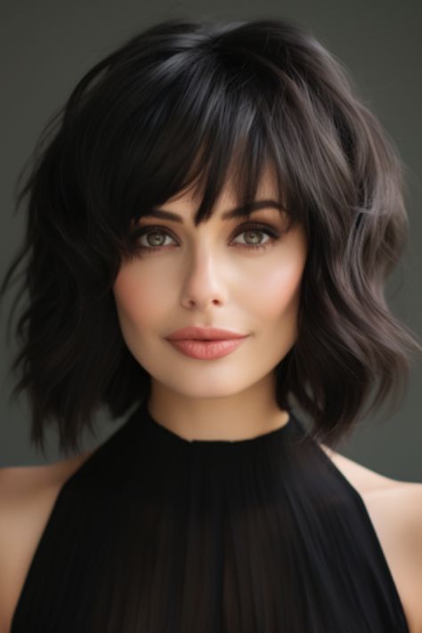 Messy Short Hair, Hair Affair, Penteado Cabelo Curto, Short Hair With Layers, Medium Hair Cuts, Medium Length Hair Cuts, Great Hair, Layered Hair, Dark Hair