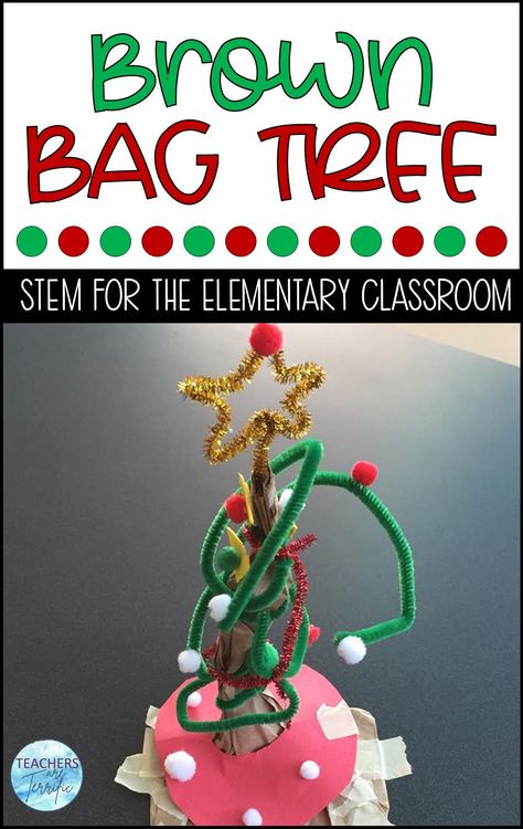 This Christmas Tree STEM Challenge has so many ways you can try. One of the planning pages lists multiple versions so you can pick and choose what will work for your students. The one item that makes this a unique challenge is the use of a brown paper bag. How will your students use that bag while creating this seasonal tree? Christmas Tree Stem, Holiday Stem Activities, Christmas Stem Challenge, Christmas Stem Activities, Stem Christmas, 2nd Christmas, Steam Classroom, Holiday Stem, Cookie Factory