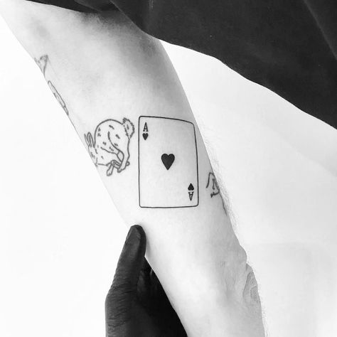 Ace Of Hearts Tattoo, Hart Tattoo, King Card, Ace Of Hearts, Card Tattoo, Heart Tattoo, Tatting, Tattoo Ideas, Hair Makeup